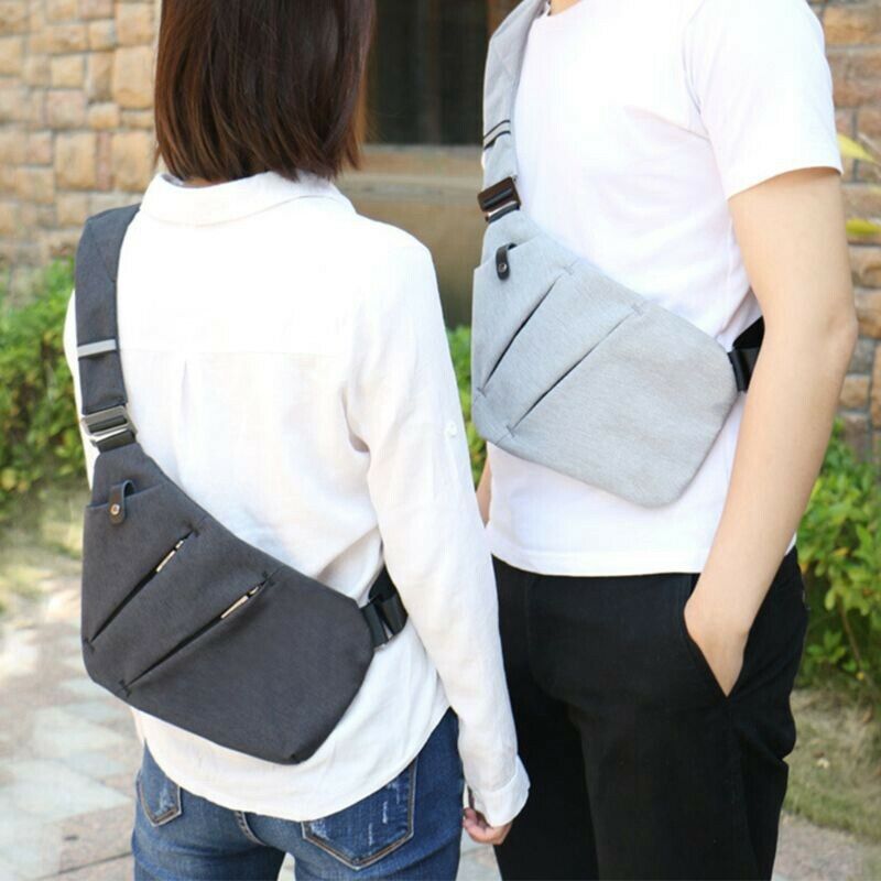 New Osoce Men Nylon Crossbody Shoulder Chest Thin Sling Casual Bag Satchel  M1Y8
