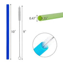 Set of 12 Reusable Straight Silicone Drinking Straws with 2pcs cleaning bru