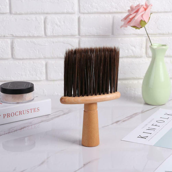 Neck Face Duster Brushes Barber Salon Cutting Hair Clean Hairbrush (Brown) A#S
