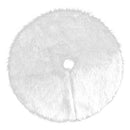 90cm White Christmas Tree Skirt Base Faux Fur Xmas Floor Mat Ornament Decoration