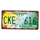 Mississipi Car License Retro Metal Tin Sign Plaque Picture Bar Pub Man Cave