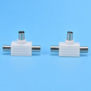 2PCS Antenna tee TV Plug One Point Two Cable TV Plug Antenna Conversion Head LJ