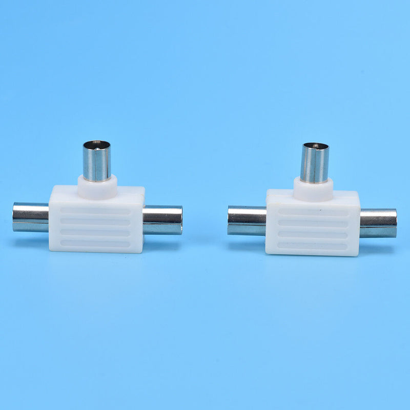2PCS Antenna tee TV Plug One Point Two Cable TV Plug Antenna Conversion Head LJ