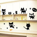 Removable Black Cats Vinyl Wall Art Stickers / Wall Decals / Wall Graphics