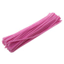 100pcs 30cm Chenille Stem Pipe Cleaner Twist-Flex Rods Plush Sticks Pink