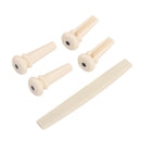 4pcs Acoustic Bass Guitar Bridge Pins+Saddle for Bass Guitar Replacement