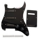 Black 3-Ply Sss Dual Rail Pickups Loaded Prewired Guitar Pickguards For 11