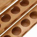 Bamboo 18 Holes Essential Oil Display Wooden Stand Rack Perfume Nail Polish
