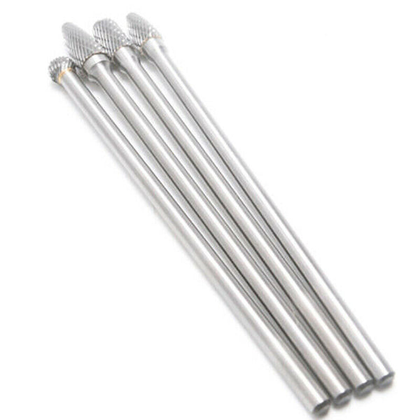 4Pcs Long Reach Rotary Burr Double Cut Tungsten Carbide Bit 1/4 Inch Shank  T6I7