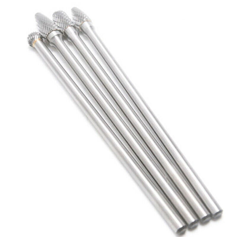 4Pcs Long Reach Rotary Burr Double Cut Tungsten Carbide Bit 1/4 Inch Shank  T6I7