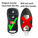2Pcs Smart Remote Key Fob 4 Buttons Remote Key Keyless KR55WK48903 for NISS