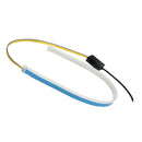 2xFlexible Tube LED Strips Daytime Turn Signal Lights 45cm Deep Blue+Yellow
