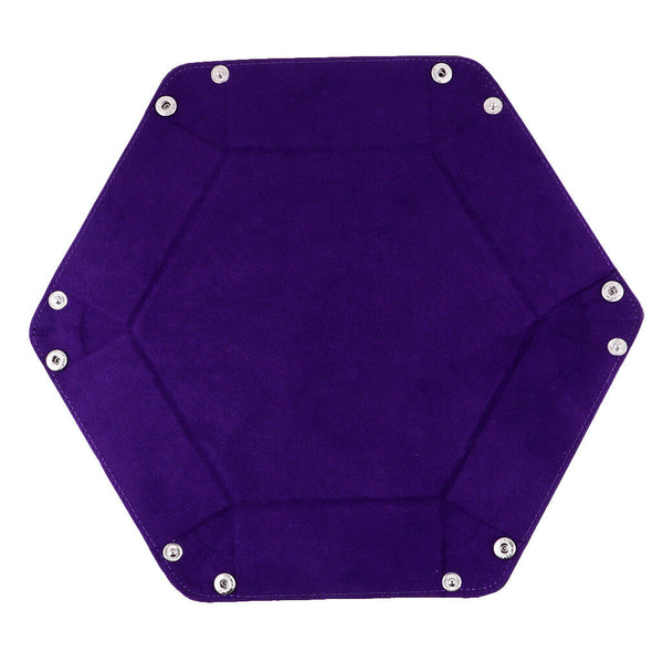 Double Side Dice Tray PU Leather Hexagon Tray Holder for Dungeons&Dragons A