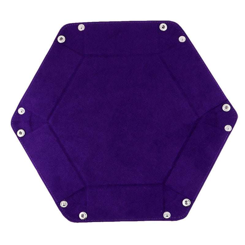 Double Side Dice Tray PU Leather Hexagon Tray Holder for Dungeons&Dragons A