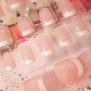 24x Women's French Style DIY Manicure Art Tips False Nails with Glue Gw