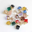 20pcs Alloy Cube Crystal Pendants Charms Findings for Jewelry Making Crafts