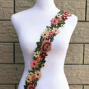 1Yard Flower Embroidered Trim Lace Ribbon DIY Wedding Sewing Applique Craft DIY