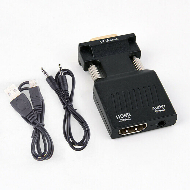 HW-2217 VGA Male to HDMI 1080P Female Video Converter with Audio Adapter