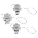 3Pcs Plastic Air Valve Caps Screw Type For Inflatable Boat Mattress Airbed White