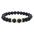 Fashion Unisex Women Men Rhinestone Charm Matte Bead Bangle Strand Bracelet