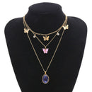 Elegant Women Necklace Multi-layer Butterfly Pendant Clavicle Chain Jewelry