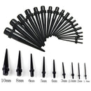 Ear Piercing Stretching Kit 00G-16G Tapers Plug Tunnel Stretcher Black  AS_A Gw