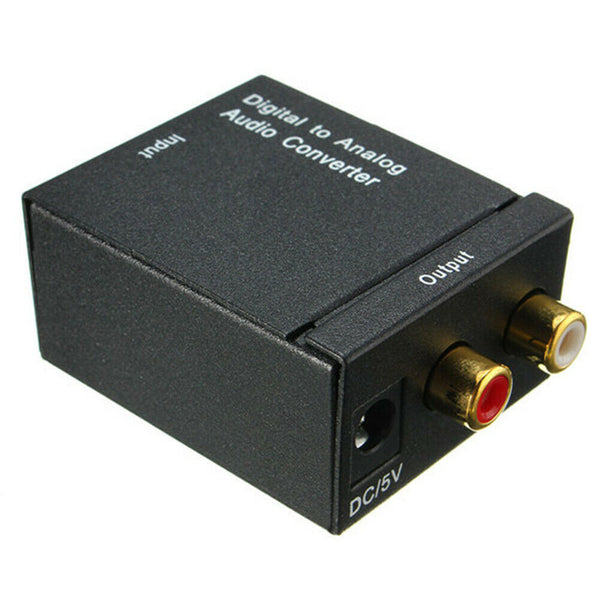 Digital Optical Coaxial Toslink to Analog RCA L/R Audio Converter Adapter --