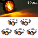 Amber 10Pcs Mini 12 / 24V 1'' Round LED Button Side Marker Lights Car Trai ME