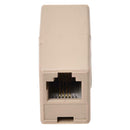 6P4C RJ11 Female/Female Coupler of Phone Cord Adapter Beige N2G1