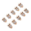 10Pcs Rhinestone Crystal Owl Enamel Charms Pendant Diy Jewelry Craft Finding3C