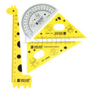 1 Set Cute New Cartoon Giraffe Animal Students' Ruler TriangleRuler Meter Ruler