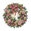 Stamped Cross Stitch Kit Embroidery Kit - Rose Garland Pattern, 14CT, 45x45cm