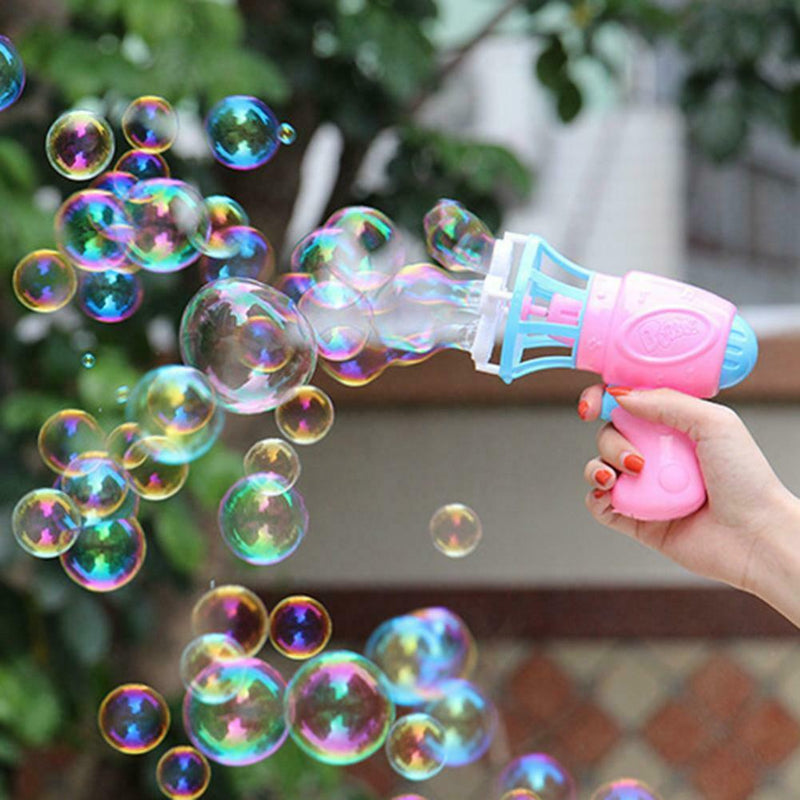 Plastic Electric Automatic Bubble Machine Fan Gun Blower Kids Playing Toys