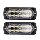 2X White Car 12 Led Emergency Strobe Light Kit Bar Marker Flash Warning Lam