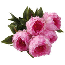 Artificial Peony Silk Flower Bush Bouquet Wedding Party Decor Rose Red