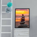 Diamond Painting Beach Sunset Stacked Rocks DIY Full Round Picture 30x40cm