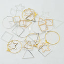 72 Pieces Mixed Styles Geometric Beading Hoop Earring Finding with Loop for Add