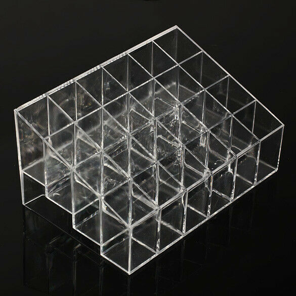 24 Trapezoid Clear Makeup Display Lipstick Case Cosmetic Organizer Holder A