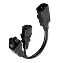Single C14 To C13 + C5 Y Type Splitter Adapter Cable Socket Adapter