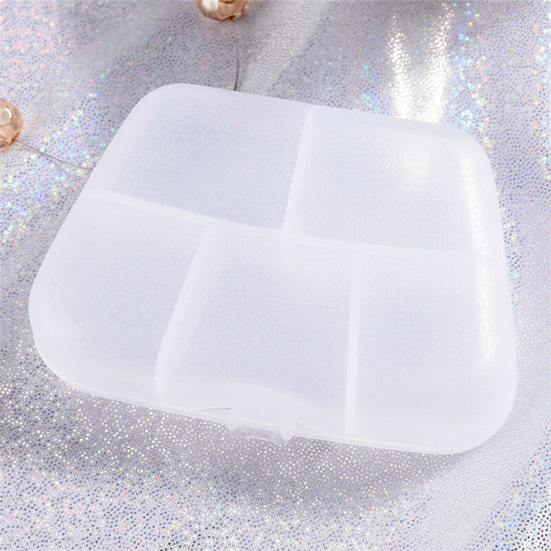 1pc Pills Medicine Box Case Storage Organizer Holder 5 Slots TranspaS Kw
