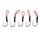 Lot of 5 Assist Hooks 1/0 Carbon Steel Jigging Fishing Hook with PE Line