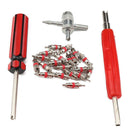 20pcs Schrader Valve Cores with Dual Single Head Removers+4-Way Valve Tool