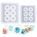 2pcs Sphere Ball Silicone Bead Molds with Holes Round Epoxy for Jewelry,Pol H6Z6