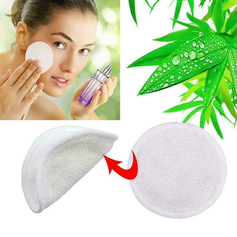 16 Packs Reusable Make Up Remover Pads Organic Bamboo Cotton Pads Round ODA