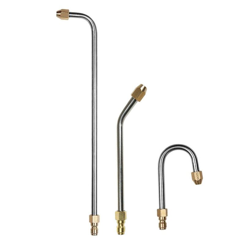 3pcs Pressure Washer Angled Lance Extension Metal Pole Car Cleaning Parts