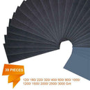 Sandpaper, 39 Pcs120 to 3000 Grit Wet Dry Sandpaper Assortment 9x3.6 Inch f