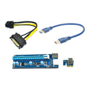 USB 3.0 PCI-E Express 1x  Extender Riser Card Adapter 6PIN Power Cable 30CM