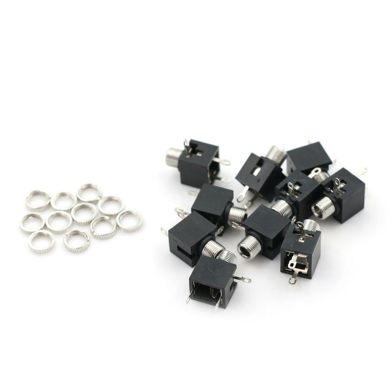 10 Pcs Panel PCB Female 3.5mm Headphone Jack Audio Connectors JR