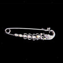 Clear Crystal Safety Pin Brooches Suit Sweater Scarves Scarf Pins Charm Jewelry
