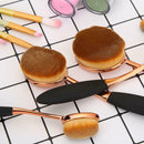 10pcs/Set Pro Toothbrush Shape Oval Makeup Brush Foundation Powder Pens Kit